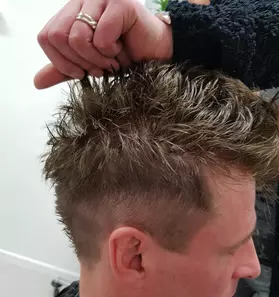 Veranschaulichung der Haare von der Seite